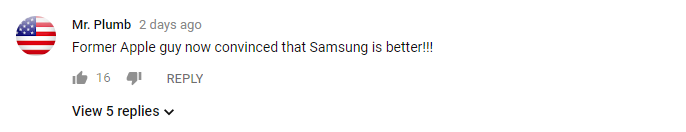 YouTube comment