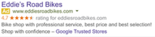 Google Trusted Store Ad text