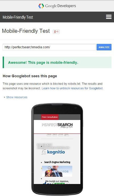 SEO Mobile Friendly Test